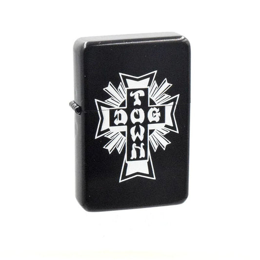 Dogtown Skateboards Cross Logo Flip Top Metal Black/White Lighter - 5150 Skate Shop