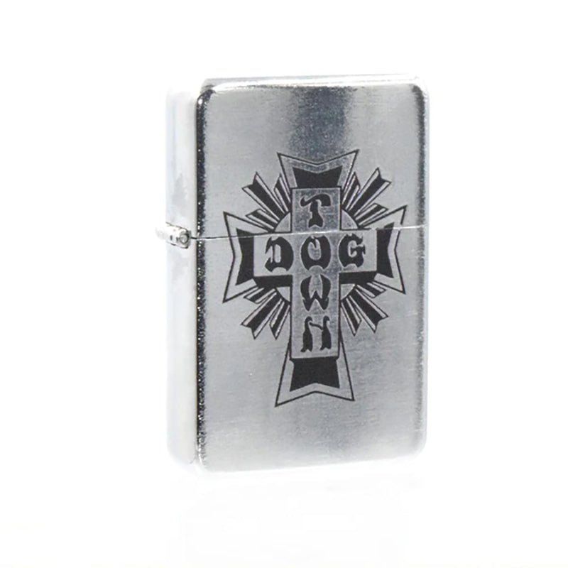 Dogtown Skateboards Cross Logo Flip Top Metal Silver/Black Lighter 5150 Skate Shop