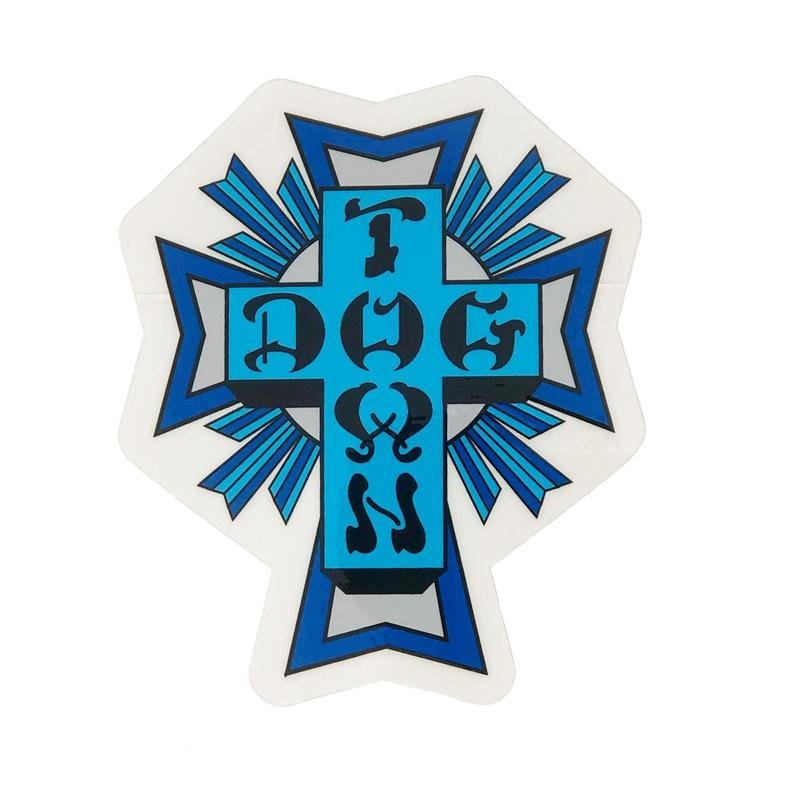 Dogtown Skateboards Sticker Cross Logo Blue 4” Tall - 5150 Skate Shop