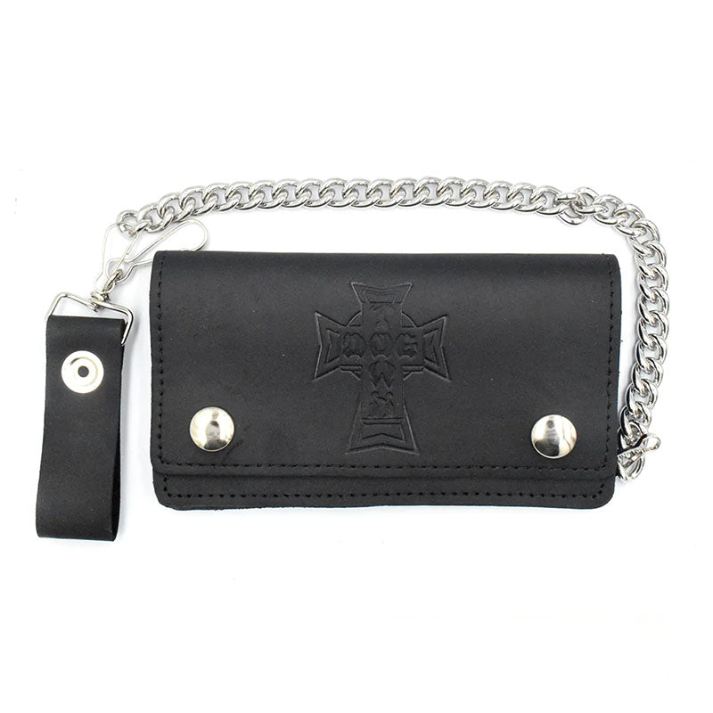 Dogtown Skateboards Vintage Cross Large Leather Chain Wallet-5150 Skate Shop