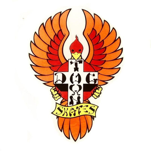 Dogtown Sticker  4” Tall Orange/Red 5150 Skate Shop