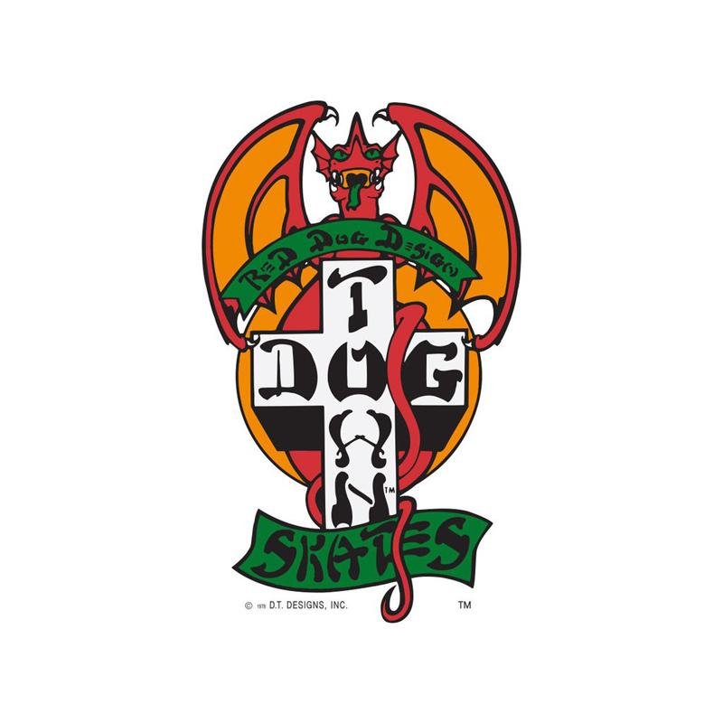 Dogtown Sticker Red Dog 4” Tall - 5150 Skate Shop