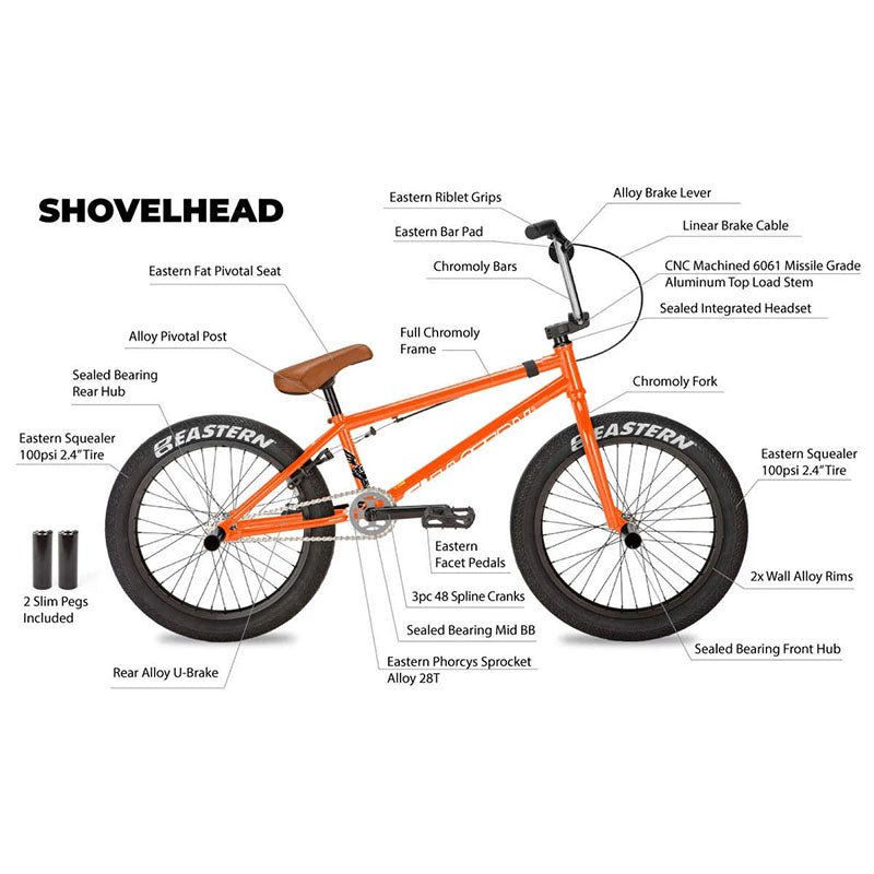 Eastern 20" Shovelhead Orange BMX Bicycle - 5150 Skate Shop