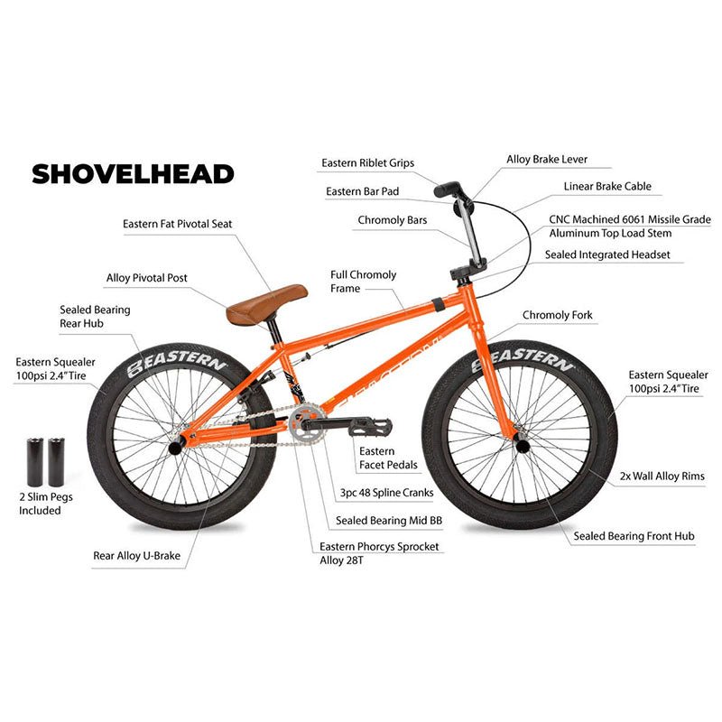 Eastern 20" Shovelhead Orange BMX Bicycle-5150 Skate Shop
