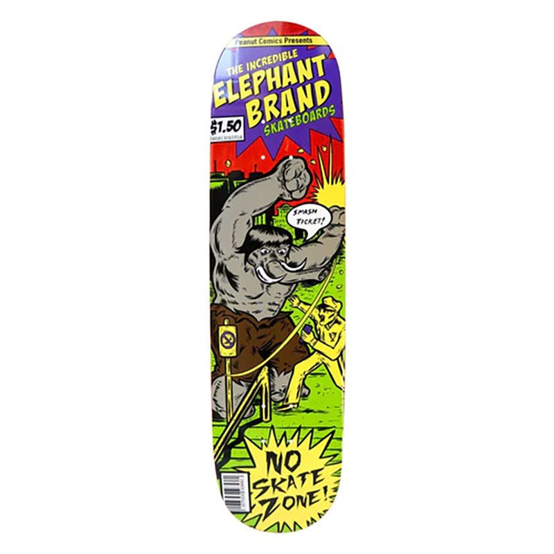 Elephant 8.5" x 32.5" Brand Smash Ticket (BROWN) Skateboard Deck-5150 Skate Shop