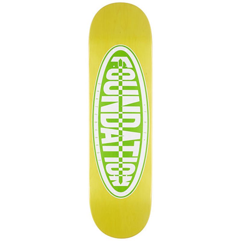 Foundation 8.5" Team Oval Yellow Skateboard Deck - 5150 Skate Shop