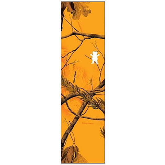 Grizzly 9" x 33" Deep Forest Camo Orange Perforated Skateboard Grip Tape-5150 Skate Shop