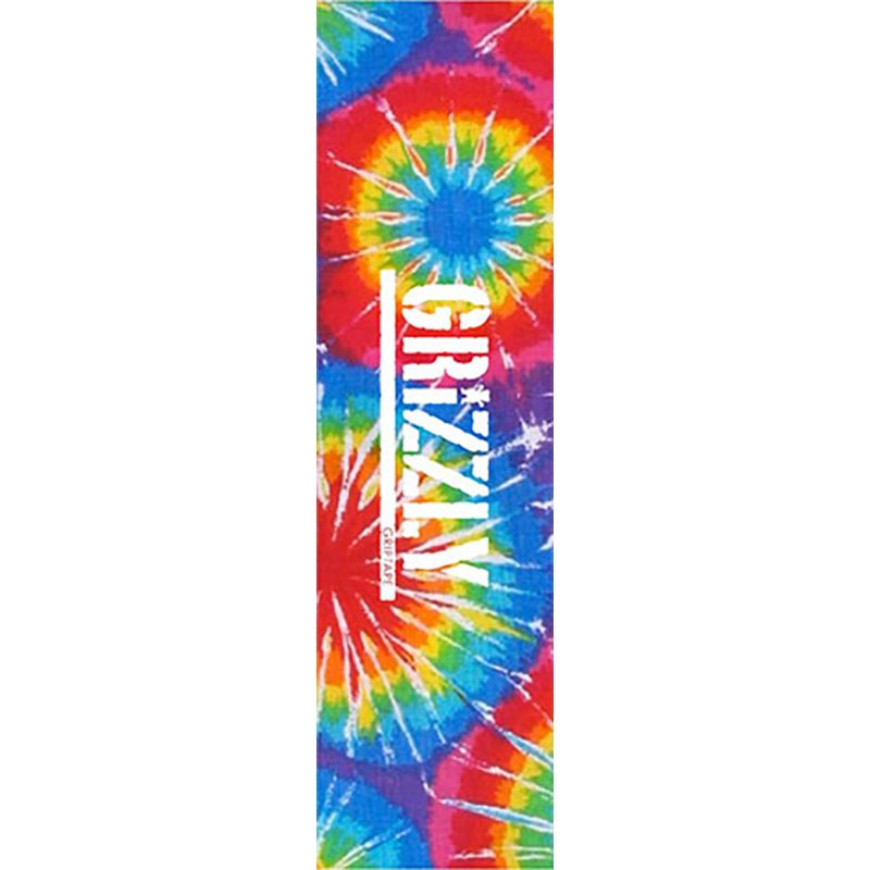 Grizzly 9" x 33" Tie Dye Stamp Spring 2023 Red Perforated Skateboard Grip Tape - 5150 Skate Shop