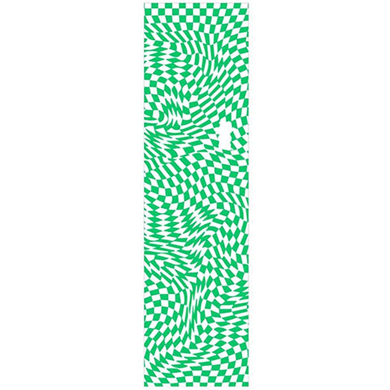 Grizzly 9" x 33" Trippy Checkerboard Green Perforated Skateboard Grip Tape-5150 Skate Shop