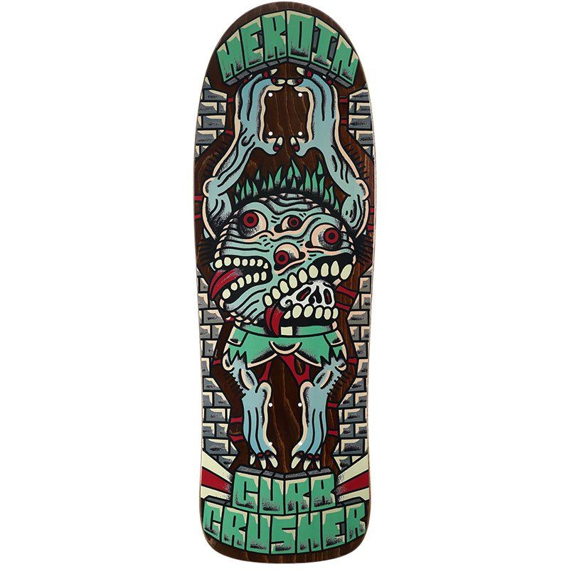 Heroin 10.25" Brown Stain CURB CRUSHER x Crawe Shaped Skateboard Deck 5150 Skate Shop