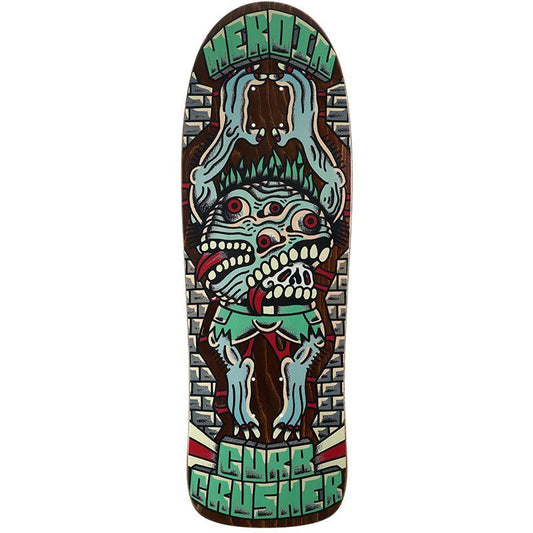 Heroin 10.25" Brown Stain CURB CRUSHER x Crawe Shaped Skateboard Deck 5150 Skate Shop