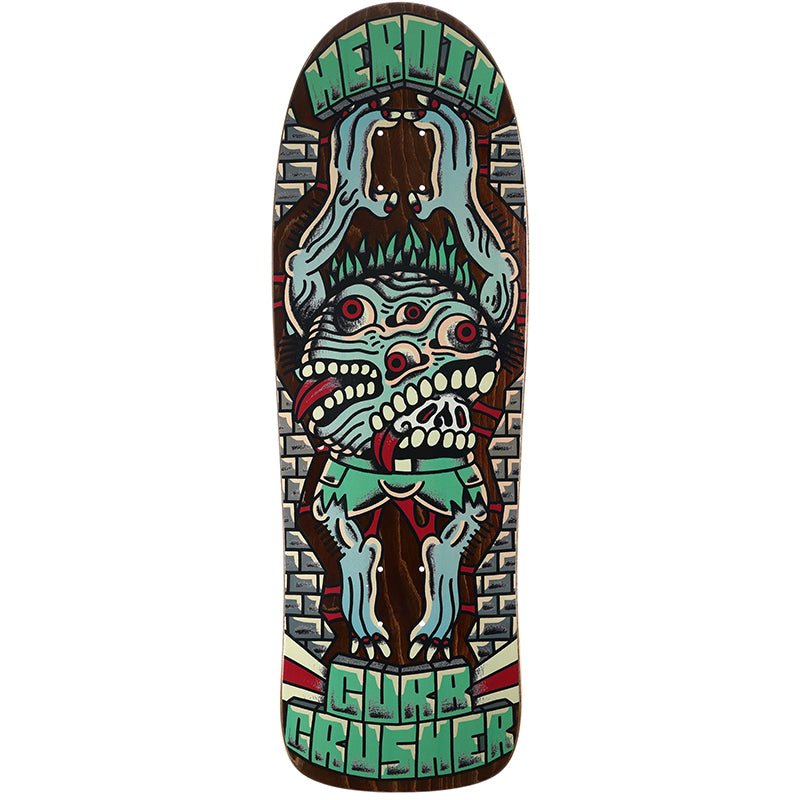 Heroin 10.25" Brown Stain CURB CRUSHER x Crawe Shaped Skateboard Deck-5150 Skate Shop