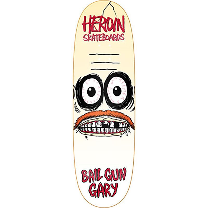 Heroin 9.75" Bail Gun Gary 3 Symmetrical Egg Shaped Skateboard Deck - 5150 Skate Shop