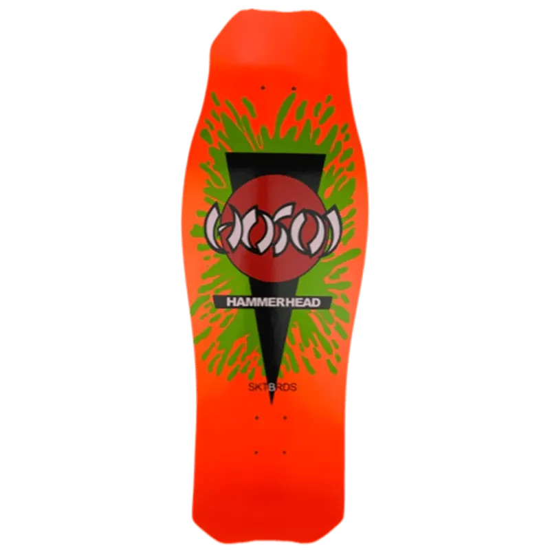 Hosoi 10.5" x 31"  NEON ORANGE O.G. Hammerhead Splat Skateboards Deck 5150 Skate Shop