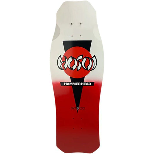 Hosoi 10.5"x31" OG Hammerhead Double Take Red/White Dip Krystal Clear Grip Applied Skateboard Deck 5150 Skate Shop