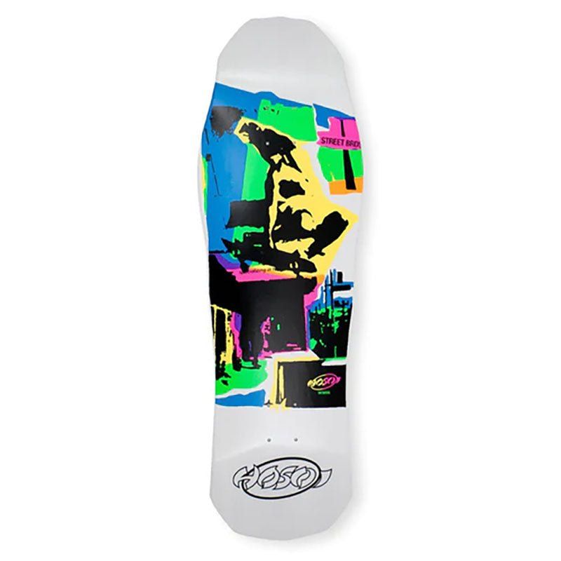 Hosoi 10" x 32.75" Pop Art 87 Large WHITE DIP Skateboard Deck 5150 Skate Shop