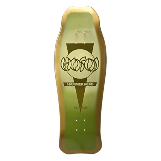 Hosoi 10.25"x31" Hammerhead Double Kick Sunburst Green/Gold Skateboard Deck - 5150 Skate Shop