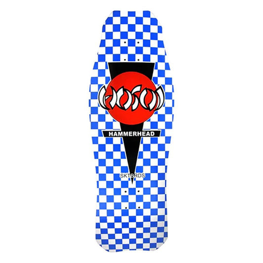 Hosoi 10.5" x 31" O.G. Hammerhead Checkerboard Blue Skateboard Deck - 5150 Skate Shop