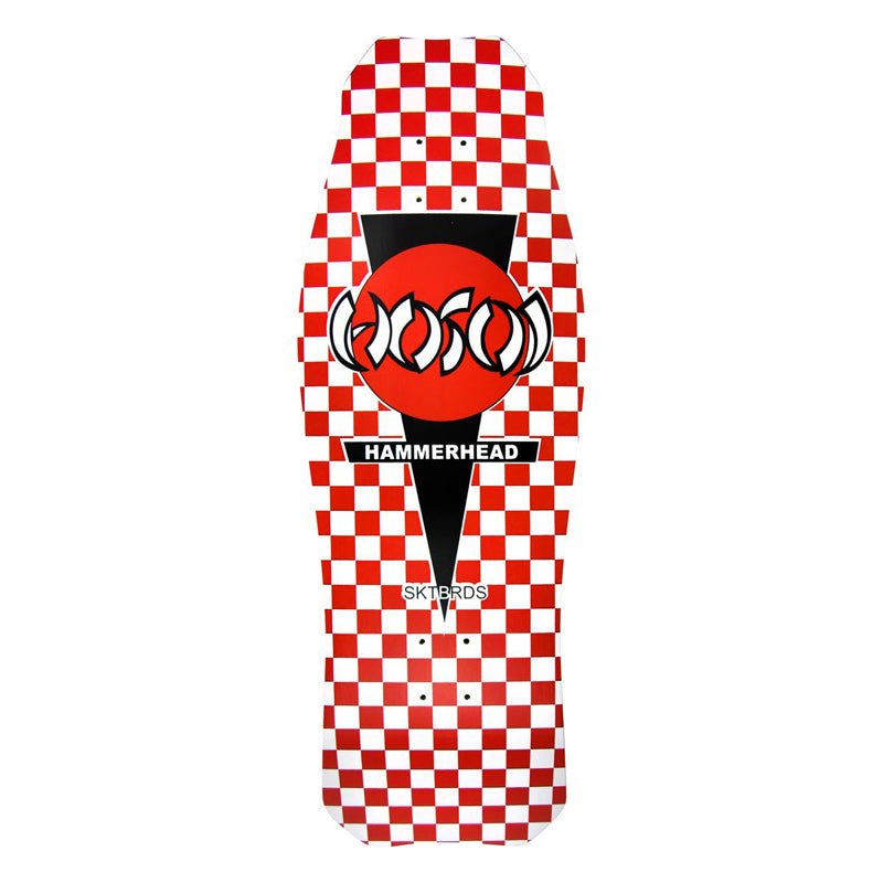 Hosoi 10.5" x 31" O.G. Hammerhead Checkerboard Red Skateboard Deck-5150 Skate Shop