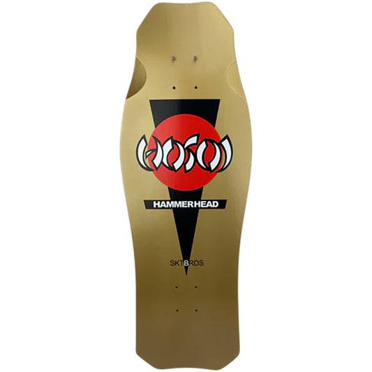 Hosoi 10.5" x 31" OG Hammerhead Double Take Gold/Silver Dip Krystal Clear Grip Applied Skateboard Deck-5150 Skate Shop