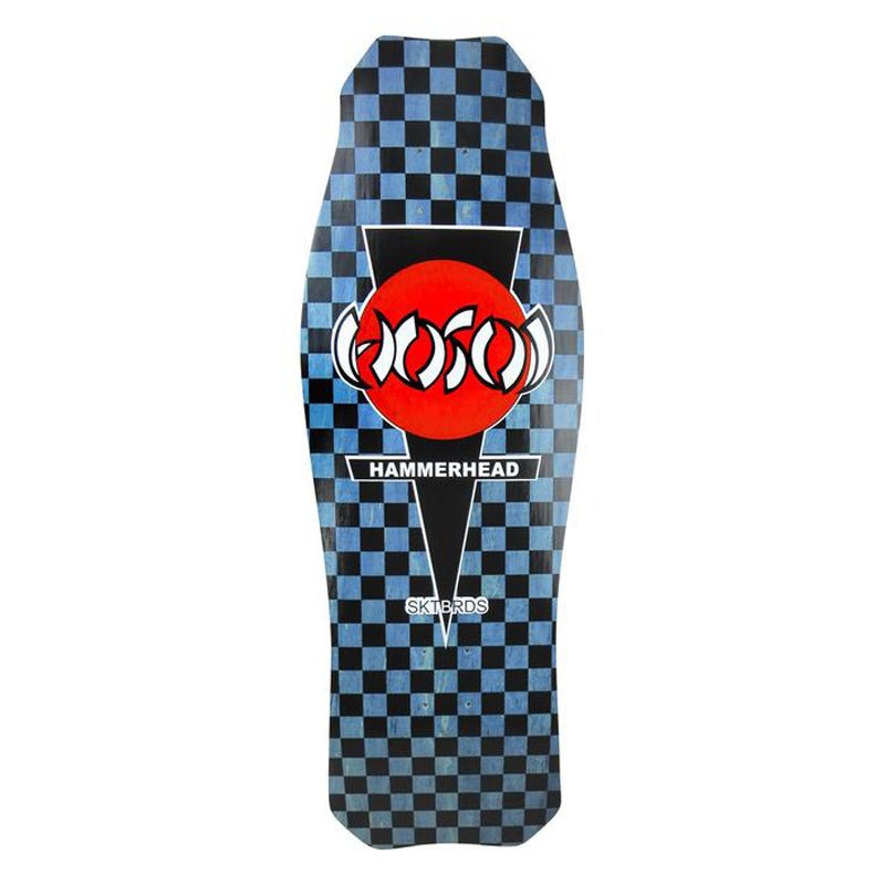 Hosoi 10.5"x31" O.G. Hammerhead Checkerboard Blue Stain Skateboard Deck - 5150 Skate Shop