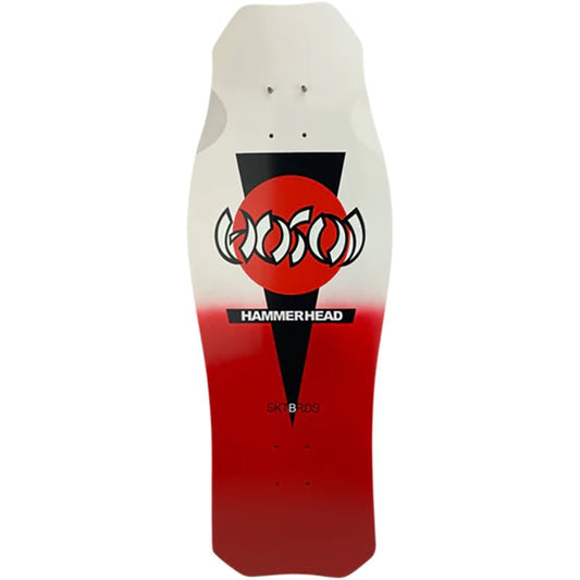 Hosoi 10.5"x31" OG Hammerhead Double Take Red/White Dip Krystal Clear Grip Applied Skateboard Deck-5150 Skate Shop