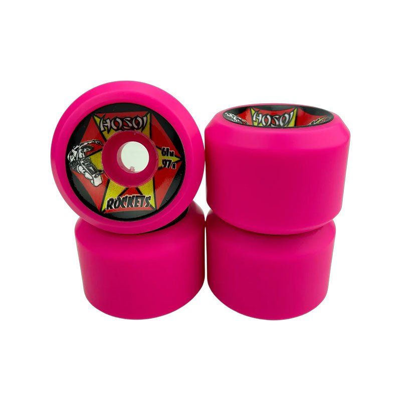 Hosoi 61mm 97a Rockets Pink Skateboard Wheels 4pk 5150 Skate Shop