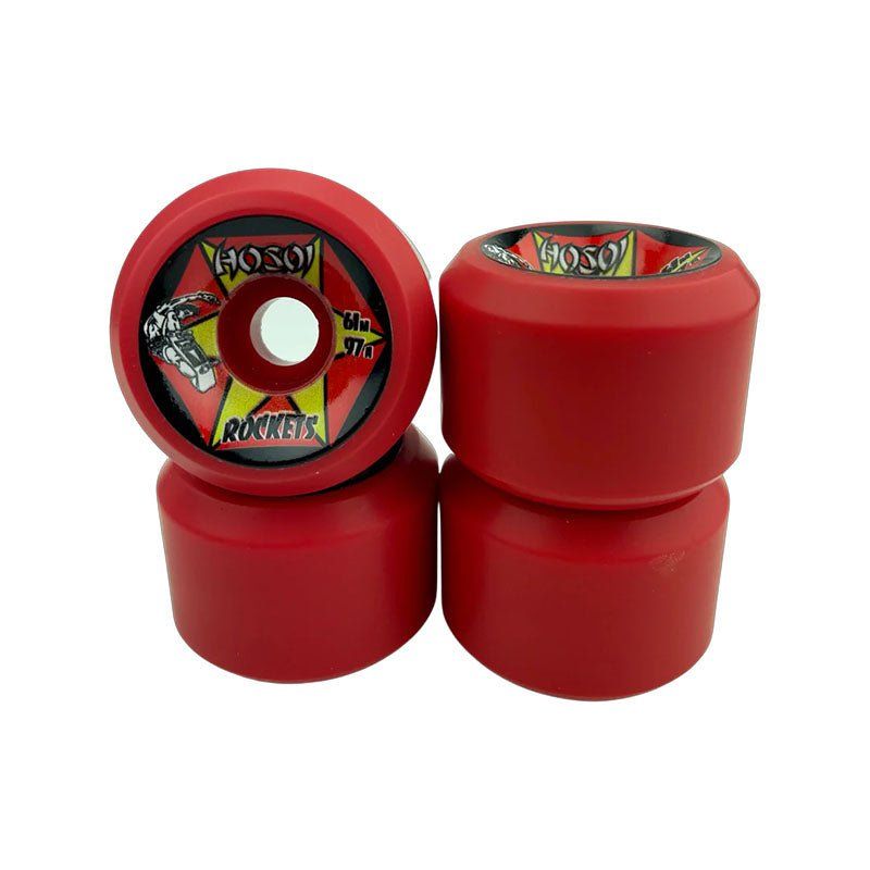 Hosoi 61mm 97a Rockets Red Skateboard Wheels 4pk 5150 Skate Shop