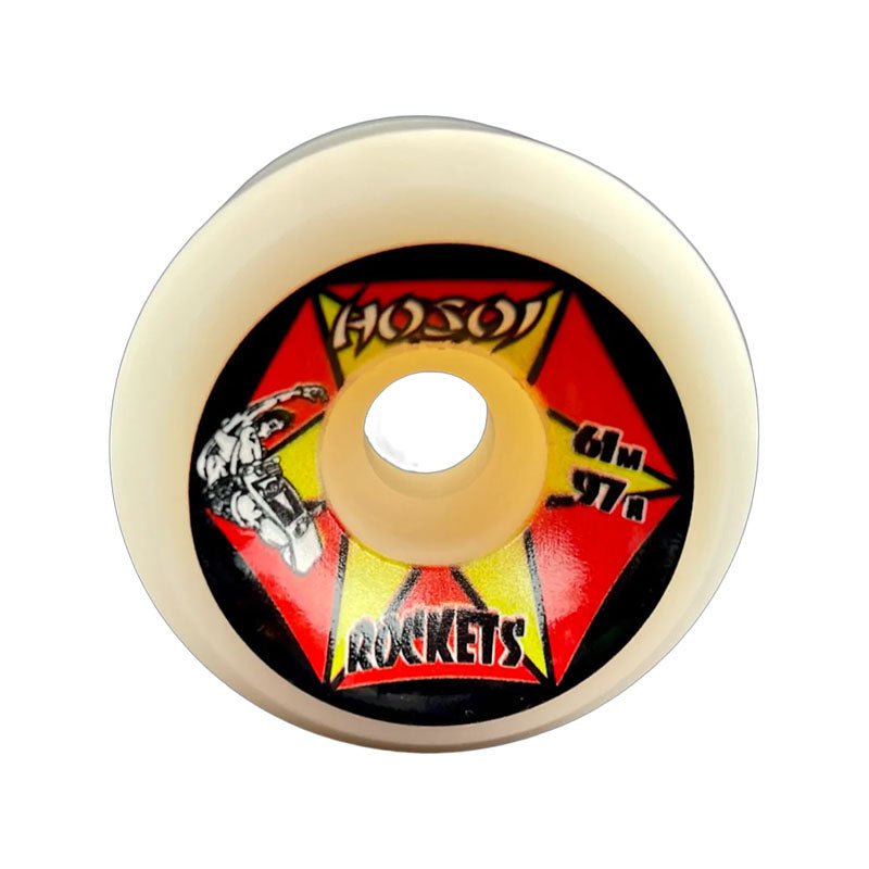 Hosoi 61mm 97a Rockets White Skateboard Wheels 4pk - 5150 Skate Shop