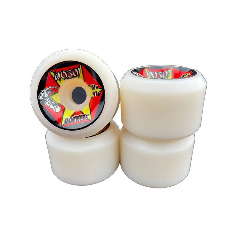 Hosoi 61mm 97a Rockets White Skateboard Wheels 4pk 5150 Skate Shop