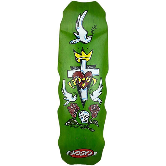 Hosoi 9.5" x 32.25" Hammerhead Hybrid LIME STAIN Skateboard Deck 5150 Skate Shop