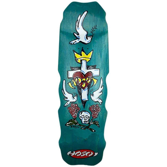Hosoi 9.5" x 32.25" Hammerhead Hybrid TURQUOISE STAIN Skateboard Deck 5150 Skate Shop
