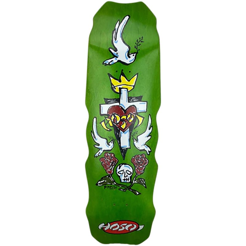 Hosoi 9.5" x 32.25" Hammerhead Hybrid (GREEN STAIN) Skateboard Deck-5150 Skate Shop
