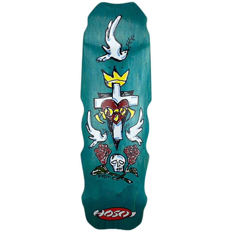 Hosoi 9.5" x 32.25" Hammerhead Hybrid (TURQUOISE STAIN) Skateboard Deck-5150 Skate Shop