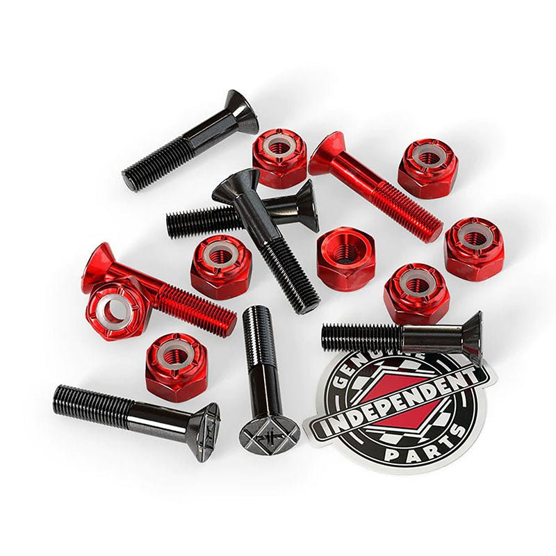 Independent 7/8" Black/Red Phillips Skateboard Hardware-5150 Skate Shop