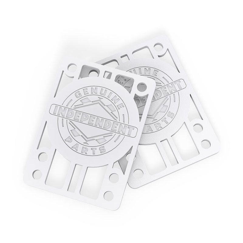 Independent Trucks 1/8" Genuine Parts White Skateboard Risers 2pk 5150 Skate Shop