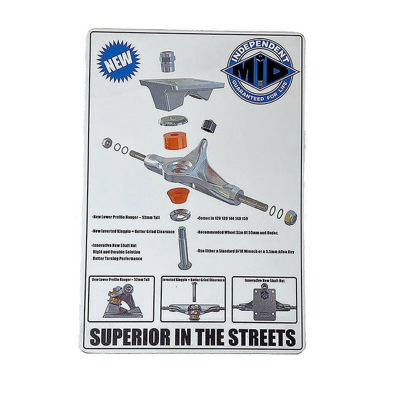 Independent Trucks 11" x 16" White Mid Counter Mat-5150 Skate Shop