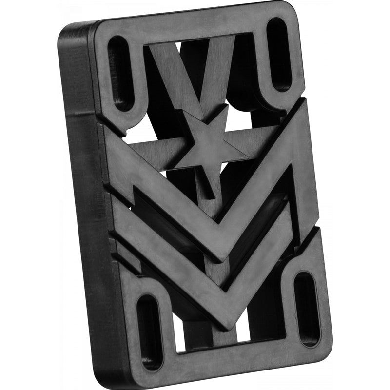 Mini Logo .50” 12.7mm High Rubber Black Skateboard Risers 2pk 5150 Skate Shop