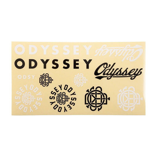 Odyssey Assorted Sticker Pack Black/White with Clear Back 5150 Skate Shop