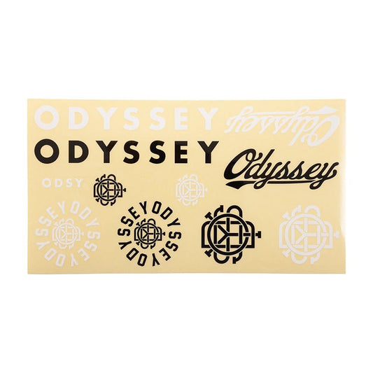 Odyssey Assorted Sticker Pack Black/White with Clear Back - 5150 Skate Shop