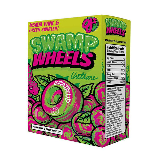 OJ 45mm 99a Swamp Wheels Pink Green Swirl Skateboard Wheels 4pk - 5150 Skate Shop