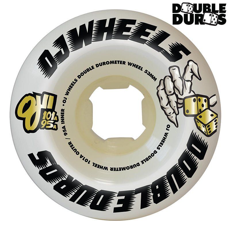 OJ 53mm 101a/95a Double Duro White Mini Combo Skateboard Wheels 4pk 5150 Skate Shop