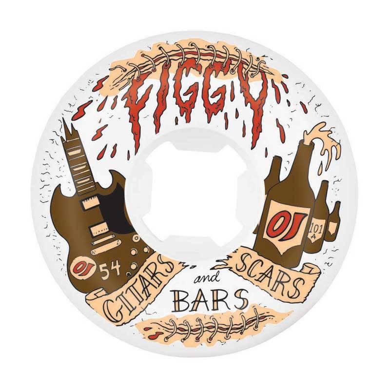 OJ 54mm 101a Figgy Guitars Scars and Bars Original Hardline Skateboard Wheels 4pk-5150 Skate Shop