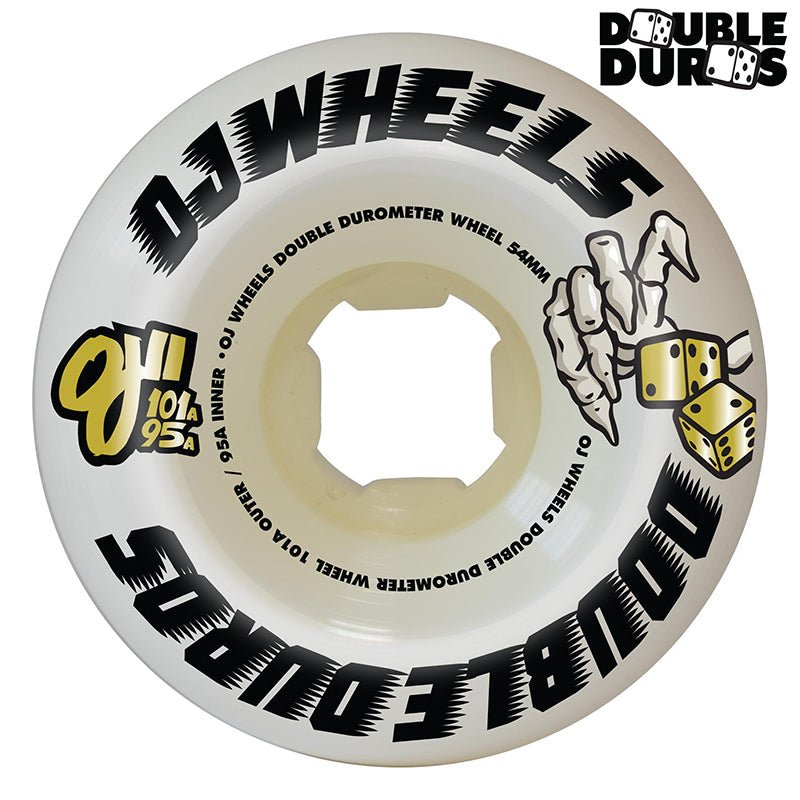 OJ 54mm 101a/95a Double Duro White Mini Combo Skateboard Wheels 4pk-5150 Skate Shop