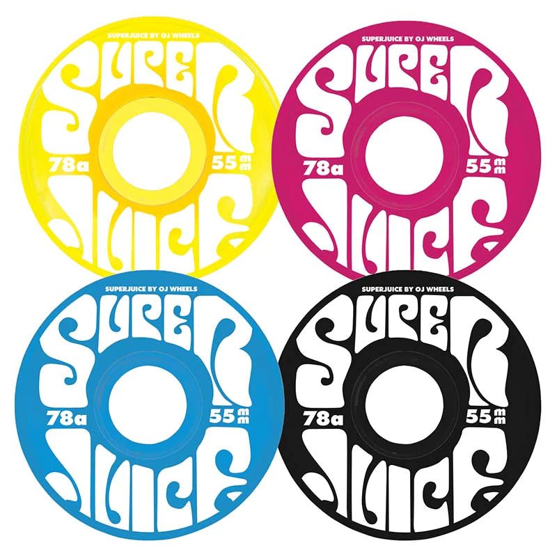 OJ 55mm 78a Mini Super Juice CMYK Mix Up Skateboard Wheels 4pk-5150 Skate Shop