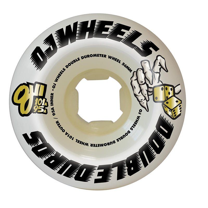 OJ 56mm 101a/95a Double Duro White Mini Combo Skateboard Wheels 4pk 5150 Skate Shop