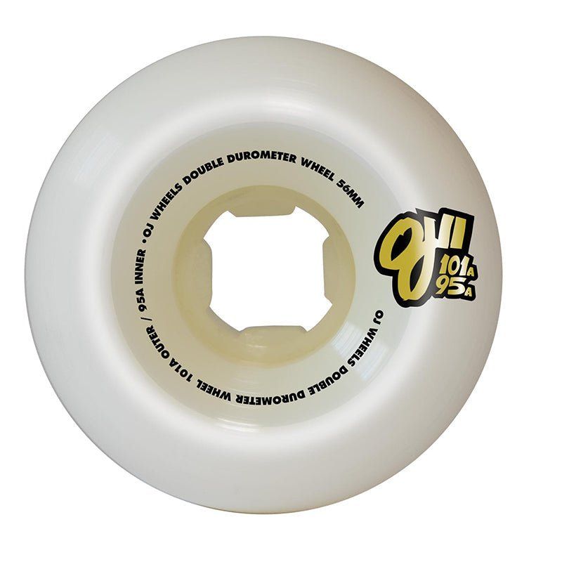 OJ 56mm 101a/95a Double Duro White Mini Combo Skateboard Wheels 4pk 5150 Skate Shop