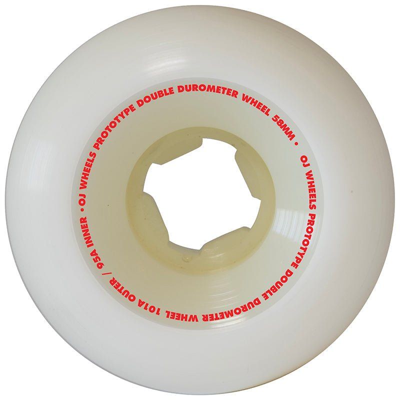 OJ 58mm 101a/95a Prototypes Double Duro White Mini Combo Skateboard Wheels 4pk 5150 Skate Shop