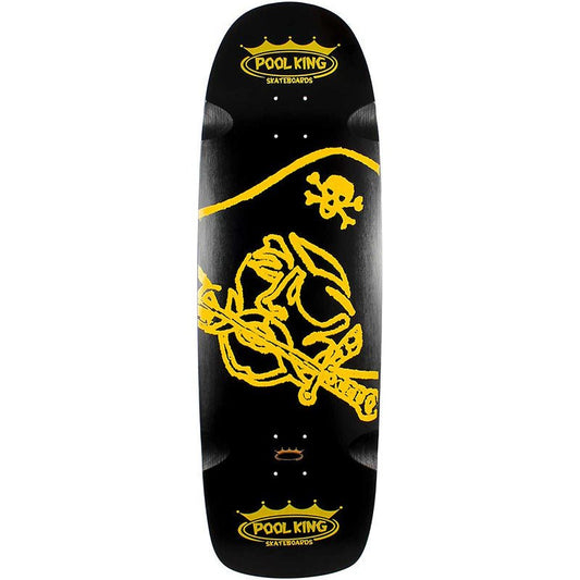 Pool King 10.375" x 33.75" Pirate Black/Yellow Skateboard Deck - 5150 Skate Shop