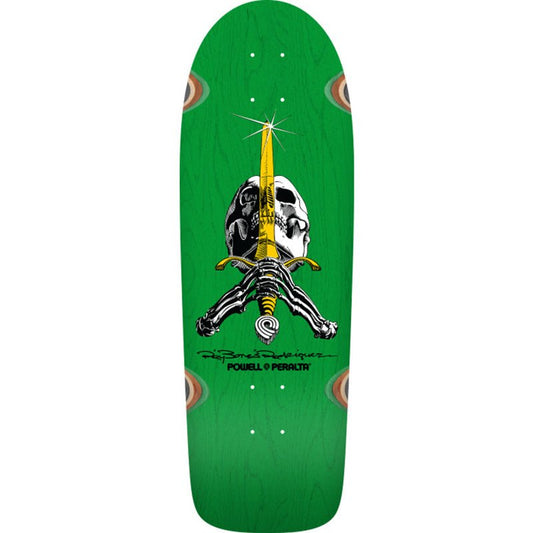 Powell Peralta 10" x 30" OG Ray Rodriguez Skull & Sword Reissue Green Stain Skateboard Deck-5150 Skate Shop